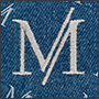 Вышивка буквы М на крое