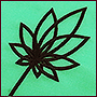 Вышивка на штаны контуром цветка на зеленом крое