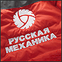Вышивка на куртке логотипа Русская механика
