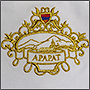 Вышивка логотипа Арарат на льне