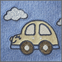 Машинка с облаками вышивка на шерсти