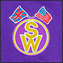 вышивка нитками на поло логотипа SW