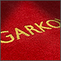 Вышивка надписи Agarkova на полотенце