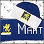 Вышитый герб города Мантурово на шапке и шарфе