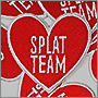 Нашивки в форме сердечек с надписью Splat team