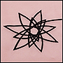 Вышивка контуром цветка на розовом крое