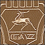 Вышивка логотипа GAZ на кожзаме