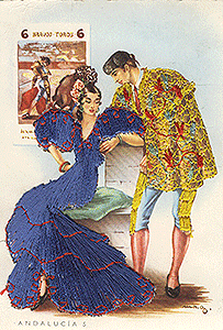 Старинная открытка с вышивкой
