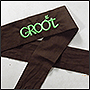 Вышивка логотипа Groot на ленте