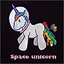 Вышивка нитками на одежде Space Unicorn