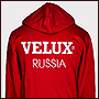 Вышивка на толстовке Velux Russia