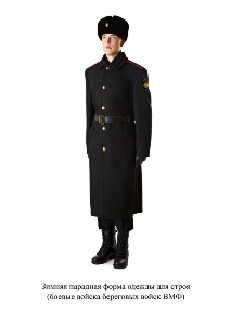 Зимняя парадная форма одежды для строя - боевые войска береговых войск ВМФ