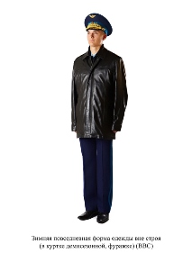 Зимняя повседневная форма одежды вне строя, в демисезонной куртке и фуражке - для ВВС