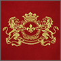 Герб со львами на красном фоне