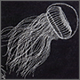 Медузы белые на черном фоне вышивка
